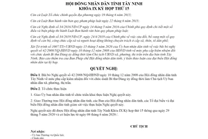 Nghị quyết 03/2020/NQ-HĐND bãi bỏ phụ cấp Bí thư Đảng ủy kiêm nhiệm Chủ tịch Uỷ ban Tây Ninh