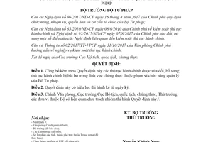 Quyết định 1329/QĐ-BTP 2020 công bố thủ tục hành chính sửa đổi bổ sung lĩnh vực chứng thực