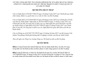 Quyết định 1328/QĐ-BTP 2020 công bố thủ tục hành chính lĩnh vực thi hành án dân sự