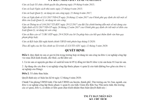 Quyết định 23/2020/QĐ-UBND trường hợp sử dụng tài sản công vào mục đích kinh doanh Vĩnh Phúc