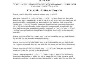 Quyết định 217/QĐ-UBND 2020 cơ cấu tổ chức Sở Lao động Thương Binh Xã hội Tuyên Quang