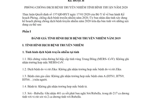 Kế hoạch 2051/KH-UBND 2020 kế hoạch phòng chống dịch bệnh truyền nhiễm Bình Thuận