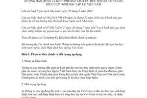 Thông tư 55/2020/TT-BTC quản lý kinh phí đào tạo lưu học sinh nước ngoài diện Hiệp định học tập