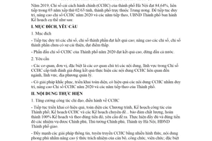 Kế hoạch 123/KH-UBND 2020 duy trì nâng cao Chỉ số cải cách hành chính Hà Nội