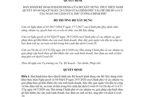 Quyết định 816/QĐ-BXD 2020 Kế hoạch hành động thực hiện Nghị quyết 84/NQ-CP