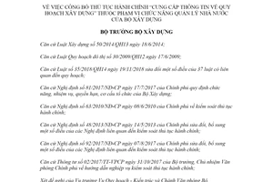 Quyết định 808/QĐ-BXD 2020 công bố thủ tục hành chính Cung cấp thông tin về Quy hoạch xây dựng