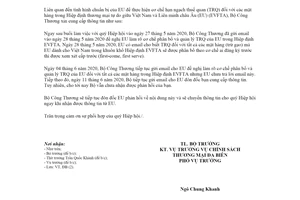 Công văn 4251/BTC-ĐB 2020 cơ chế hạn ngạch thuế quan trong Hiệp định EVFTA