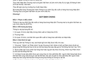 Thông tư 11/2020/TT-BCT quy định Quy tắc xuất xứ hàng hóa trong Hiệp định Thương mại tự do