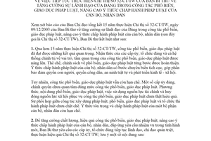 Kết luận 80-KL/TW 2020 tiếp tục thực hiện Chỉ thị 32-CT/TW giáo dục pháp luật của cán bộ nhân dân