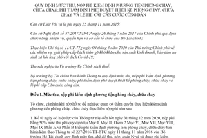 Thông tư 61/2020/TT-BTC mức thu nộp phí kiểm định phương tiện phòng cháy chữa cháy