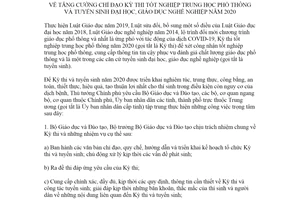 Chỉ thị 26/CT-TTg 2020 tăng cường chỉ đạo Kỳ thi tốt nghiệp trung học phổ thông