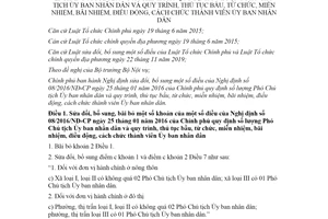 Nghị định 69/2020/NĐ-CP sửa đổi Nghị định 08/2016/NĐ-CP số lượng Phó Chủ tịch Ủy ban nhân dân