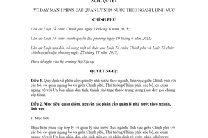 Nghị quyết 99/NQ-CP 2020 đẩy mạnh phân cấp quản lý nhà nước theo ngành lĩnh vực