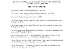 Quyết định 886/QĐ-TTg 2020 phê duyệt Nhiệm vụ lập quy hoạch tỉnh Bạc Liêu thời kỳ 2021 2030