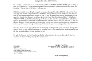 Công văn 2161/LĐTBXH-BHXH 2020 thực hiện chế độ thai sản đối với người lao động nước ngoài