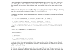 Công văn 2242/BGDĐT-CNTT 2020 danh sách máy tính bỏ túi được đem vào phòng thi kỳ thi tốt nghiệp