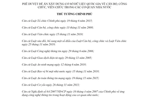 Quyết định 893/QĐ-TTg 2020 phê duyệt Đề án xây dựng cơ sở dữ liệu cán bộ công chức