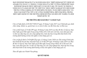 Quyết định 1696/QĐ-BGDĐT 2020 Kế hoạch ngành Giáo dục triển khai Quyết định 628/QĐ-TTg