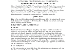 Quyết định 1399/QĐ-BTNMT 2020 phê duyệt Đề án kiện toàn Văn phòng Tiếp nhận thủ tục hành chính