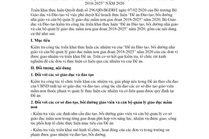 Kế hoạch 450/KH-BGDĐT 2020 Đề án đào tạo bồi dưỡng nhà giáo cán bộ quản lý giáo dục mầm non