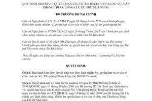 Quyết định 982/QĐ-BTC 2020 nhiệm vụ quyền hạn và cơ cấu tổ chức của các Vụ thuộc Tổng cục Dự trữ