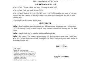 Quyết định 924/QĐ-TTg 2020 thực hiện Công ước La Hay 1970 thu thập chứng cứ ở nước ngoài