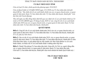 Quyết định 244/QĐ-UBND 2020 công bố chỉ số cải cách hành chính Tuyên Quang