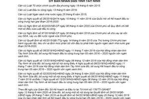 Quyết định 23/2020/QĐ-UBND sửa đổi Quyết định 29/2019/QĐ-UBND đầu tư công trung hạn Tây Ninh