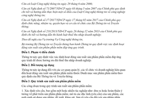 Thông tư 13/2020/TT-BTTTT xác định hoạt động sản xuất sản phẩm phần mềm