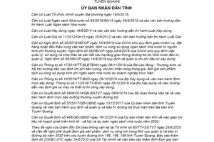 Quyết định 252/QĐ-UBND 2020 đơn giá sản phẩm dịch vụ công ích bảo trì đường bộ Tuyên Quang