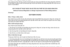 Quy chuẩn kỹ thuật quốc gia QCVN 01:2020/BCT về Yêu cầu thiết kế cửa hàng xăng dầu