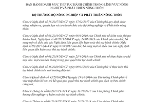 Quyết định 2538/QĐ-BNN-VP 2020 Danh mục thủ tục hành chính nông nghiệp phát triển nông thôn