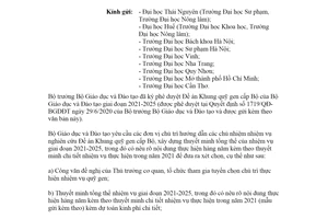 Công văn 2457/BGDĐT-KHCNMT 2020 xét chọn tổ chức cá nhân chủ trì thực hiện Khung gen cấp Bộ