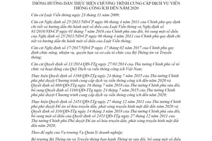 Thông tư 14/2020/TT-BTTTT sửa đổi Thông tư 08/2016/TT-BTTTT cấp dịch vụ viễn thông công ích