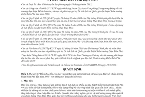 Quyết định 661/QĐ-UBND 2020 Bảo tồn Di tích lịch sử Quốc gia đặc biệt Chiến trường Điện Biên