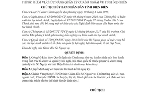 Quyết định 615/QĐ-UBND 2020 Thủ tục hành chính tổ chức quản lý hội nghị Sở Ngoại vụ Điện Biên