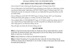 Quyết định 621/QĐ-UBND 2020 Công bố thủ tục hành chính đường bộ Sở Giao thông Điện Biên