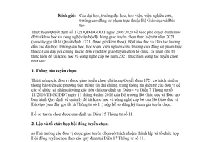 Công văn 2456/BGDĐT-KHCNMT 2020 Tổ chức cá nhân chủ trì đề tài khoa học công nghệ Cấp bộ