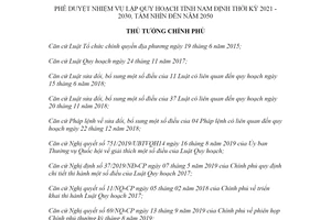 Quyết định 992/QĐ-TTg 2020 phê duyệt nhiệm vụ lập Quy hoạch tỉnh Nam Định thời kỳ 2021 2030