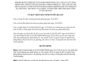 Quyết định 08/2020/QĐ-UBND bãi bỏ Quyết định 25/2014/QĐ-UBND Tuyên Quang