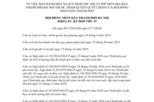Nghị quyết 06/2020/NQ-HĐND thu phí lệ phí thuộc thẩm quyền quyết định của Hội đồng Hà Nội