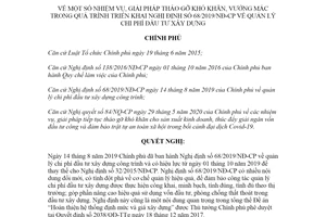 Nghị quyết 108/NQ-CP 2020 tháo gỡ khó khăn triển khai 68/2019/NĐ-CP quản lý chi phí đầu tư xây dựng