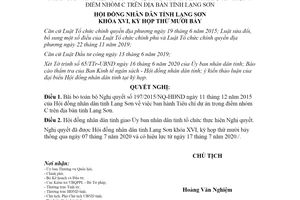 Nghị quyết 06/2020/NQ-HĐND bãi bỏ Nghị quyết 197/2015/NQ-HĐND dự án nhóm C Lạng Sơn