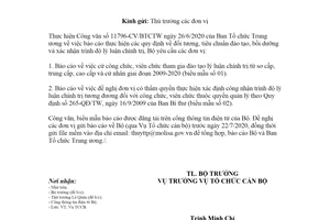 Công văn 2640/LĐTBXH-TCCB 2020 báo cáo đối tượng tiêu chuẩn đào tạo bồi dưỡng lý luận chính trị