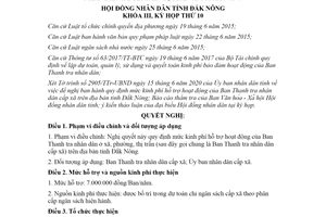 Nghị quyết 06/2020/NQ-HĐND Mức kinh phí hỗ trợ hoạt động Ban Thanh tra cấp xã Đắk Nông