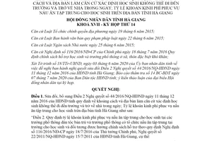 Nghị quyết 14/2020/NQ-HĐND sửa đổi Điều 2 Nghị quyết 44/2016/NQ-HĐND Hà Giang