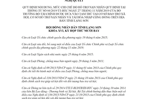 Nghị quyết 08/2020/NQ-HĐND Mức chi chế độ hỗ trợ nạn nhân tạm trú bảo trợ xã hội Lạng Sơn