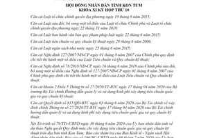 Nghị quyết 21/2020/NQ-HĐND mức chi xây dựng tiêu chuẩn kỹ thuật địa phương tỉnh Kon Tum