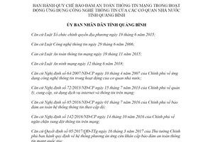 Quyết định 13/2020/QĐ-UBND Quy chế bảo đảm an toàn thông tin mạng Quảng Bình