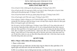 Nghị quyết 20/2020/NQ-HĐND mức chi công tác thăm dò khai quật khảo cổ nguồn ngân sách Kon Tum